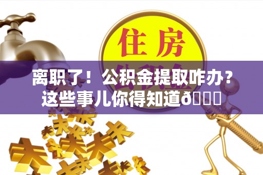 敦煌离职了！公积金提取咋办？这些事儿你得知道😎